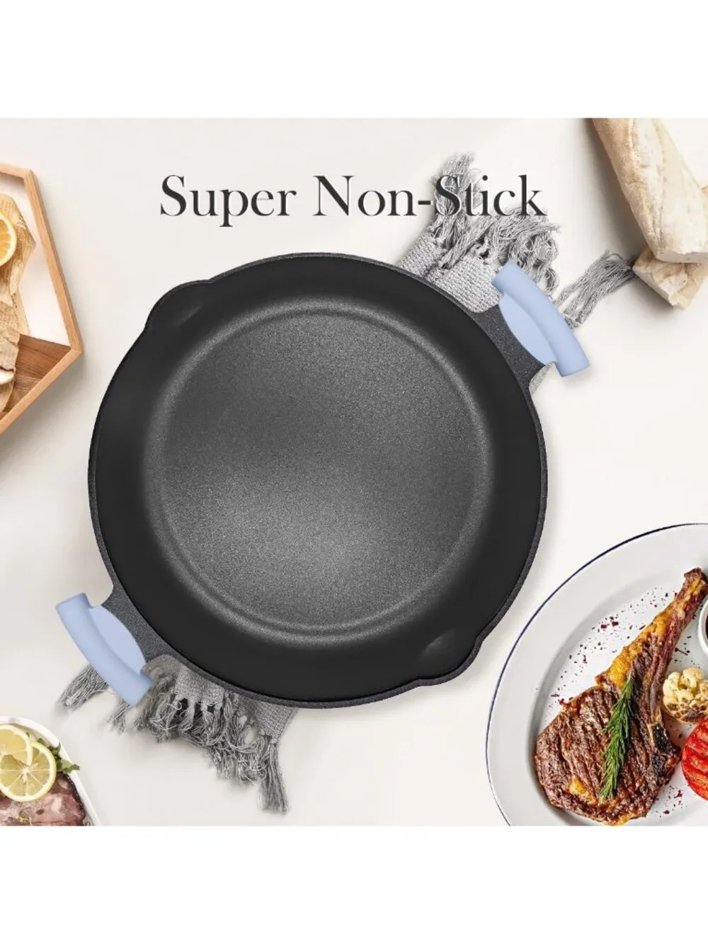 14-Inch Nonstick Deep Frying Pan Skillet with Lid - Large Saute Pan for Cooking